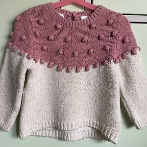 Zara girl sweater, 2-3 years, pink and white